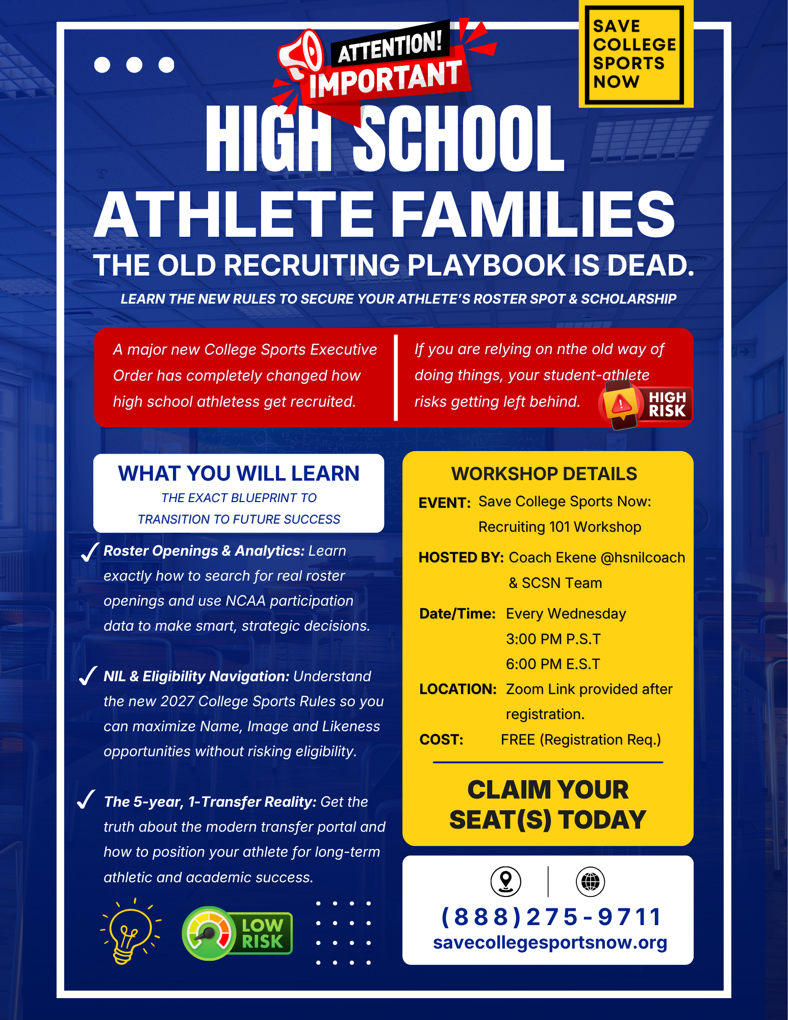 #GardenGroveStrong Scholarship State of Mind Recruiting 101 Workshop - FREE for HS Families Evacuated